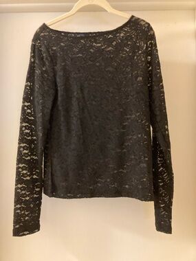 GAP Black Lace Long-Sleeve Top